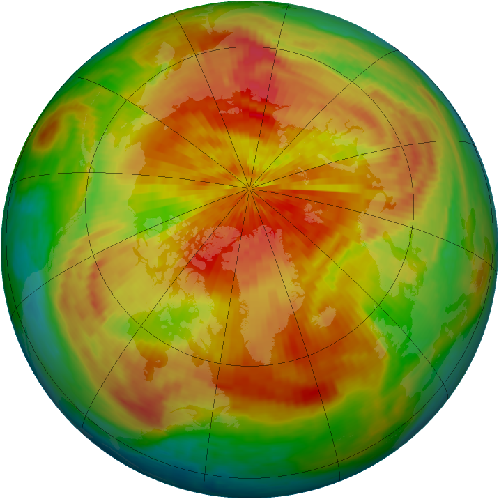 Arctic ozone map for 01 April 2002